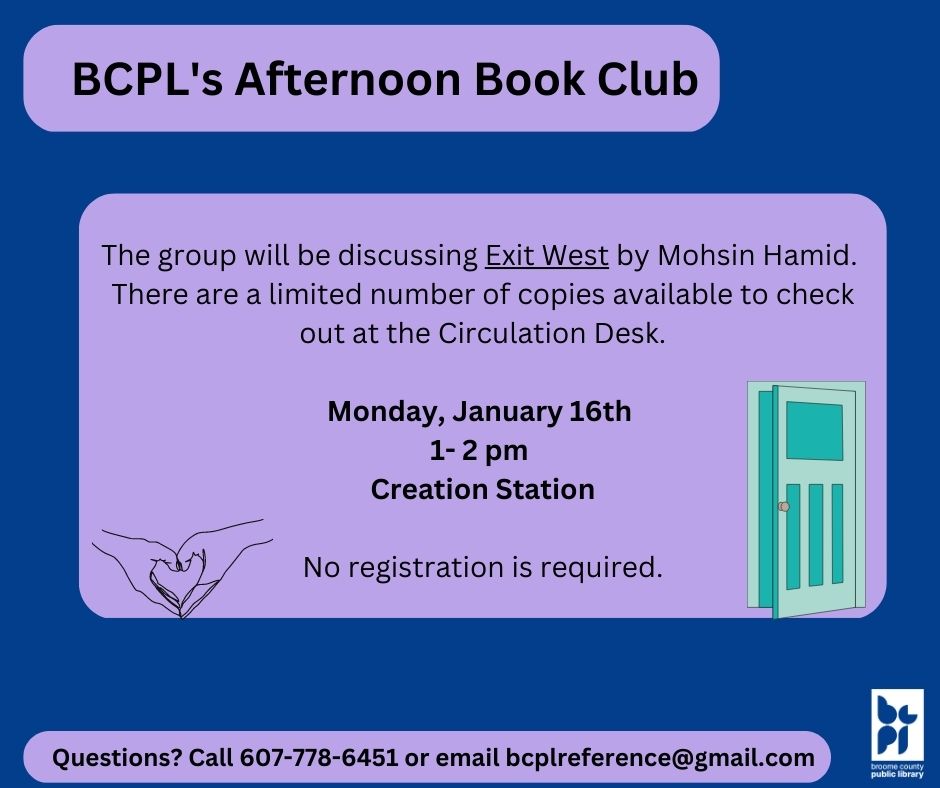 Social media post for Afternoon Book Club