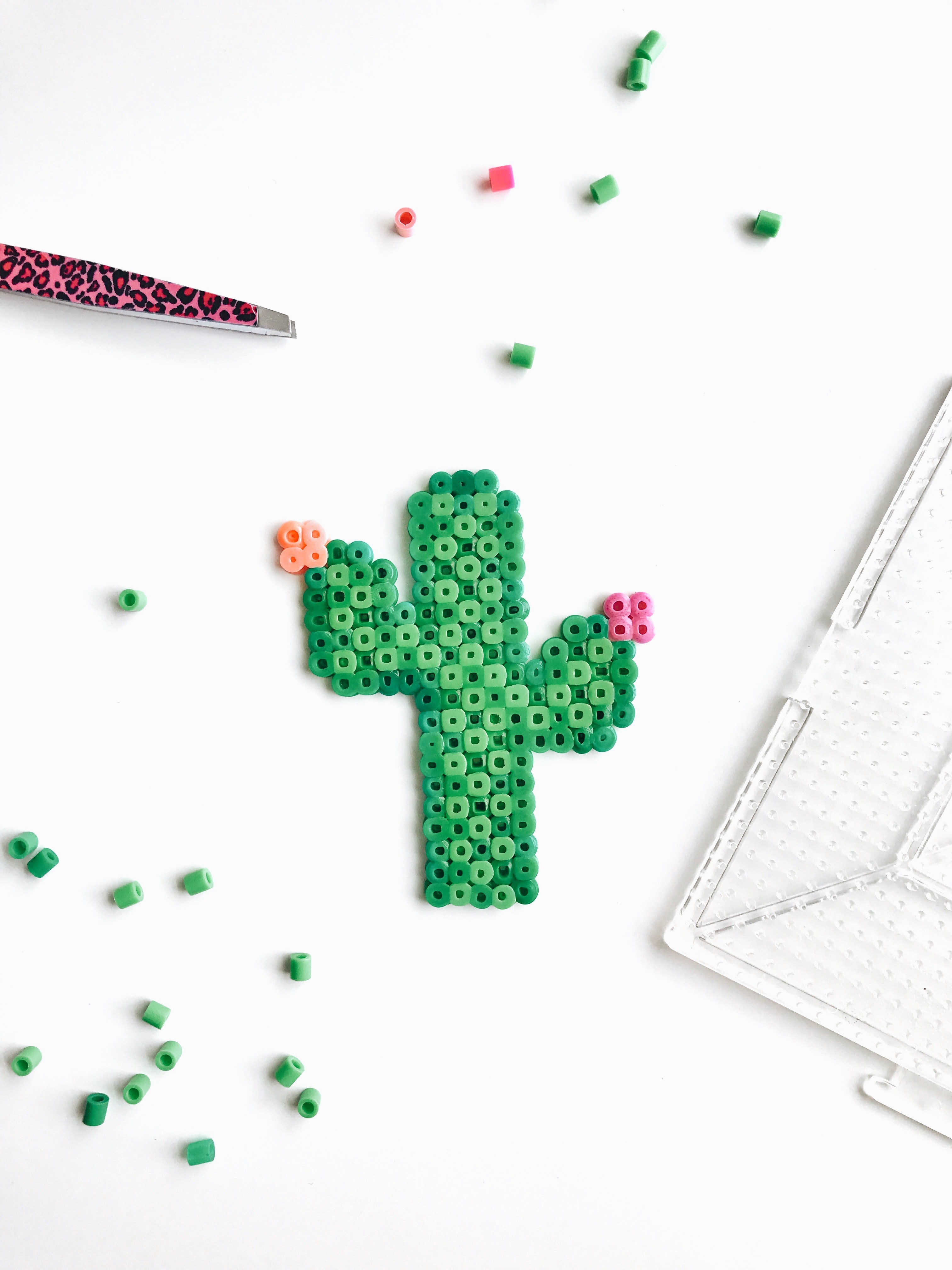 fuse beads in the shape of a cactus