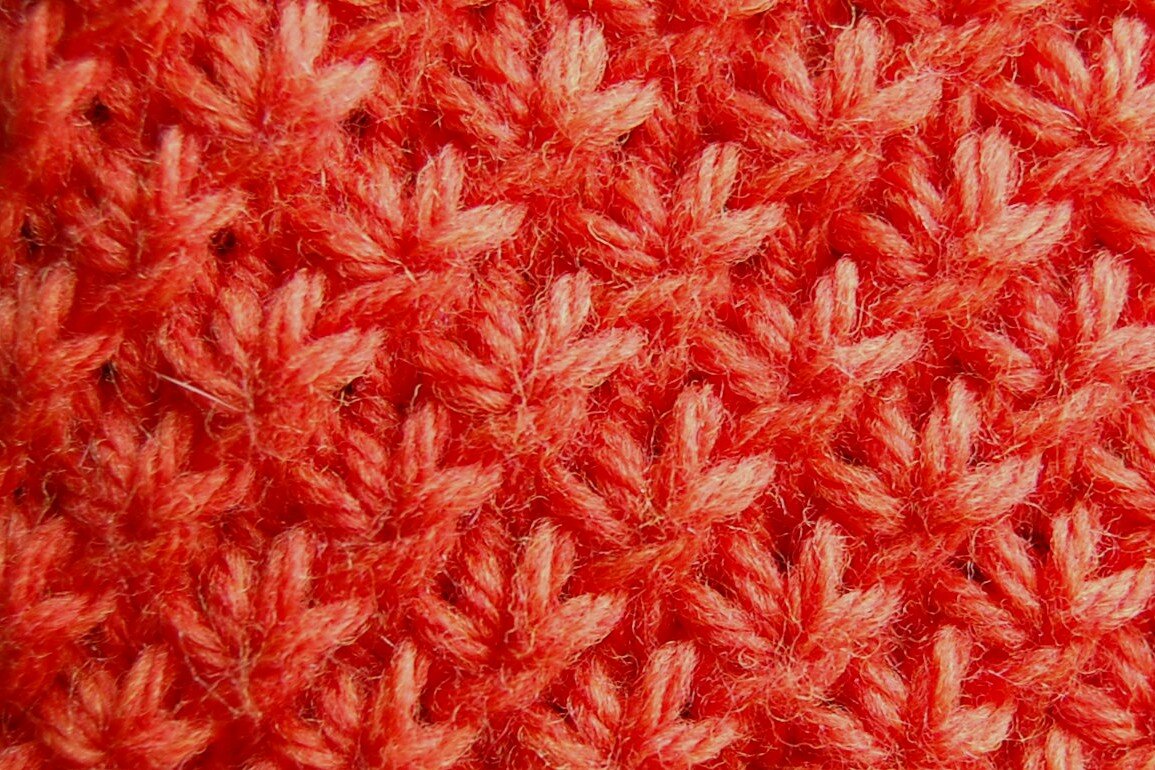 Knitted sample of star stitch