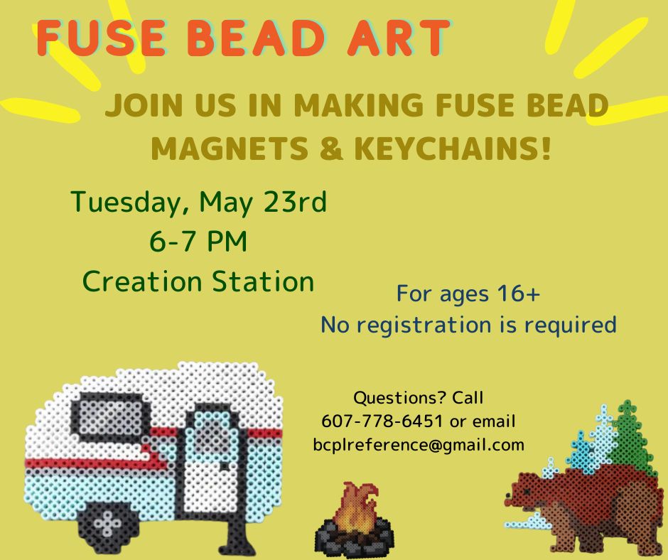 advertisement for fuse bead art