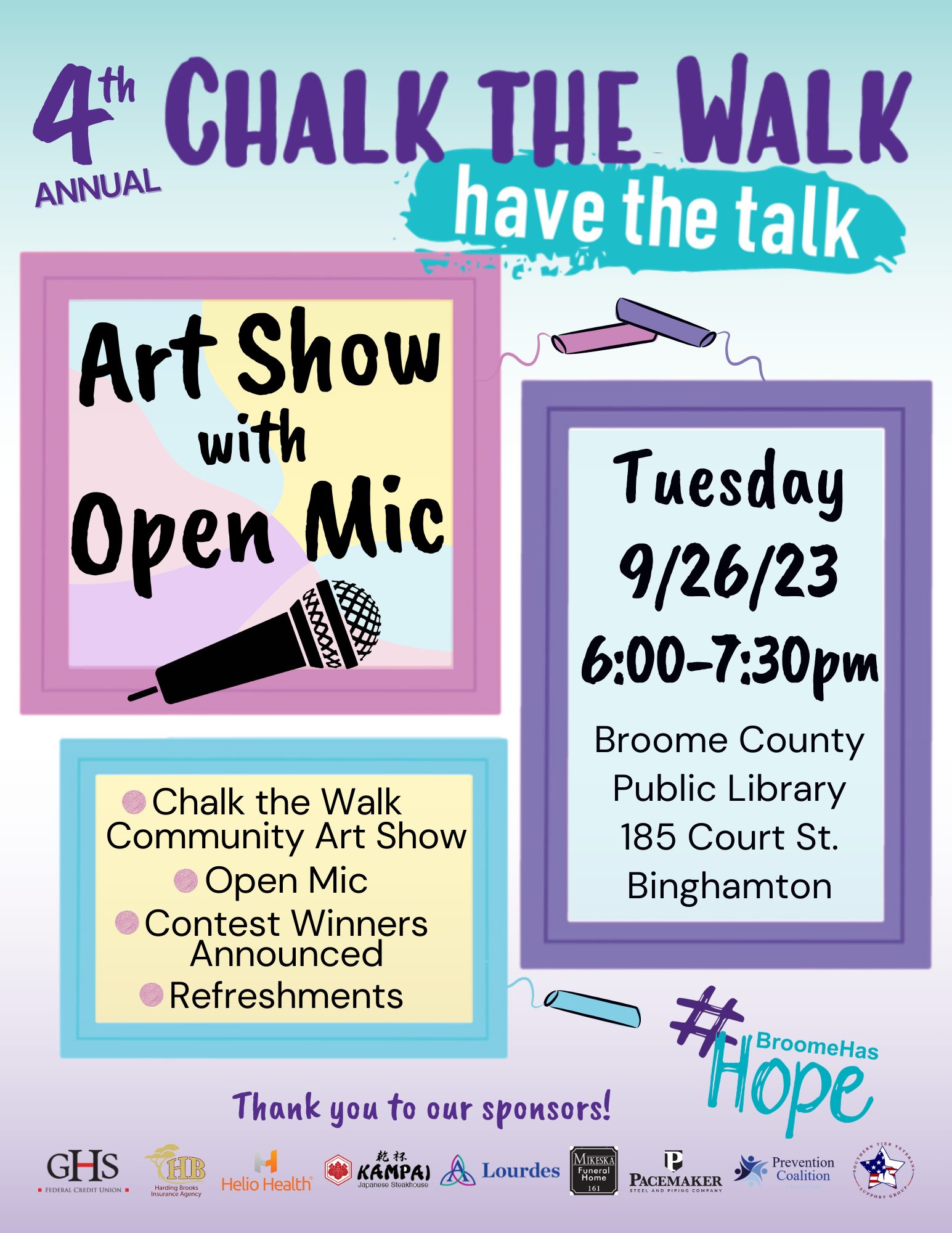 chalk the walk flyer with text similar to description