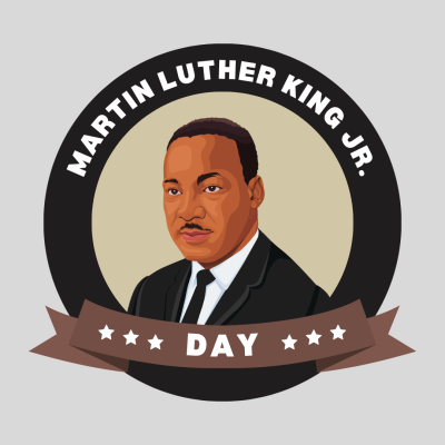 Martin Luther King, Jr. Illustration captioned Martin Luther King, Jr. Day