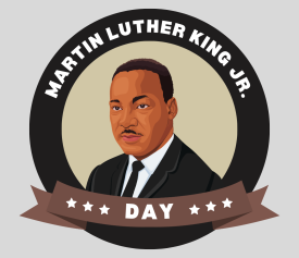 Martin Luther King, Jr. Illustration captioned Martin Luther King, Jr. Day