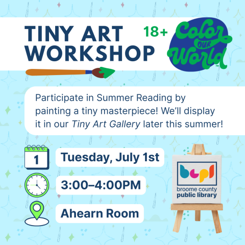 tiny art workshop image with tiny canvas