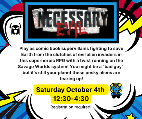 Play as comic book supervillains fighting to save Earth from the clutches of evil alien invaders in this superheroic RPG with a twist running on the Savage Worlds system! You might be a “bad guy”, but it’s still your planet these pesky aliens are tearing up!