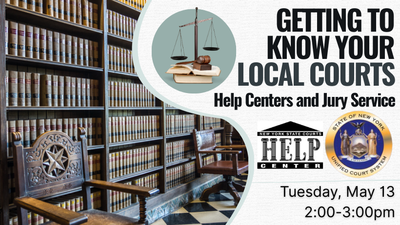 Law library books and chairs