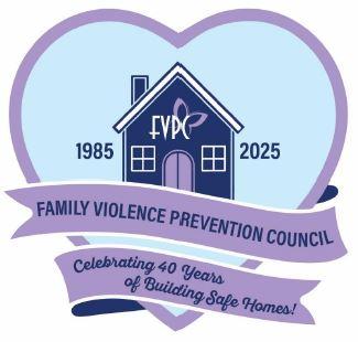 Broome County Family Violence Prevention Logo - picture of a home within a purple heart